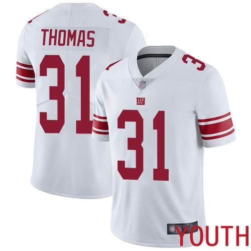 Youth New York Giants 31 Michael Thomas White Vapor Untouchable Limited Player Football NFL Jersey